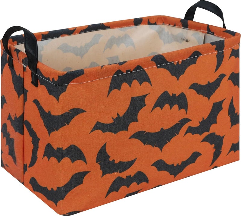NTAOHAMPER Rectangular Storage Basket,Collapsible Gift Basket with Handles,Books Box,Room Decor(Bat) - Image 1